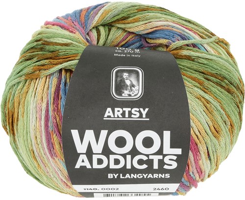 Lang Yarns Artsy 002 Green/Rose