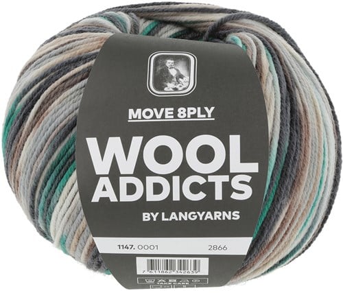 Lang Yarns Move 8-Fach 0001 Black/Grey/Green