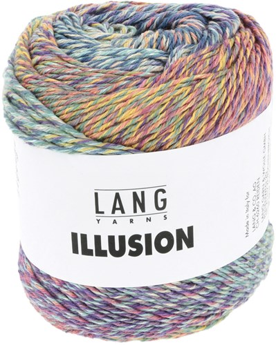 Lang Yarns Illusion 0002 Lilac/Petrol/Yellow/Light Blue