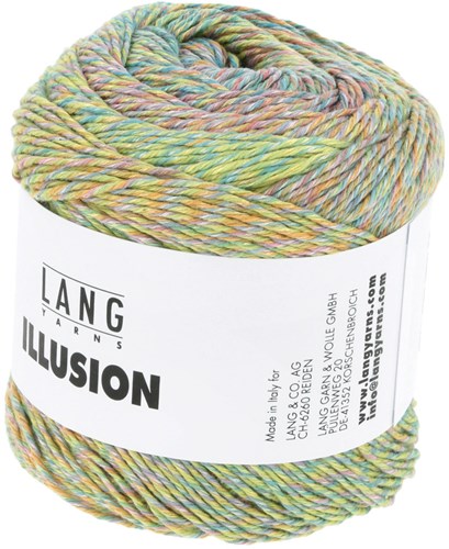Lang Yarns Illusion 0004 Yellow/Rose/Light Green/Aqua-2