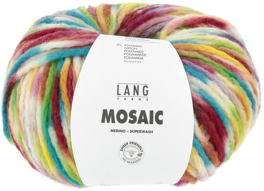 Lang Yarns Mosaic 0004 Red/Turquoise/Yellow/Green | Yarnplaza.com
