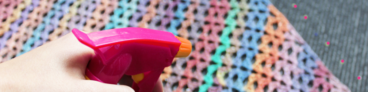 Spray blocking your knitting