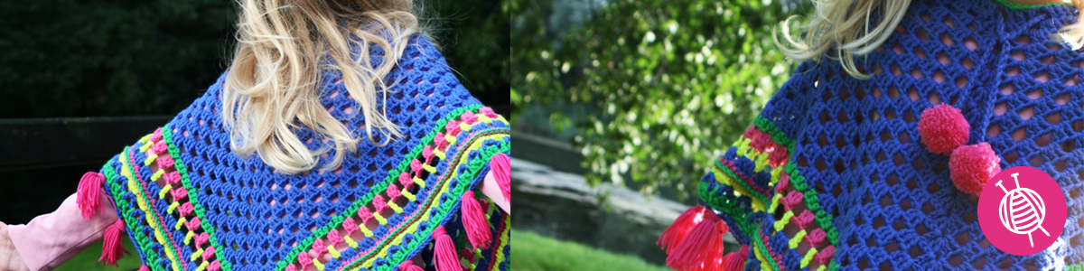Cheerful Free Crochet Pattern: Poncho for kids