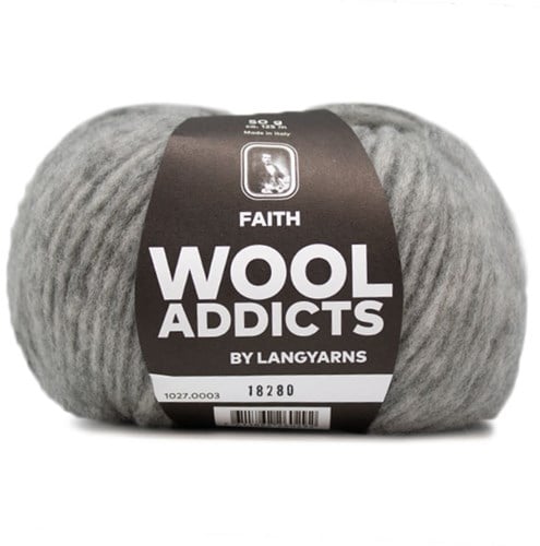 Wooladdicts Unique Mosaic Scarf Crochet Kit 1 Light Grey Mélange