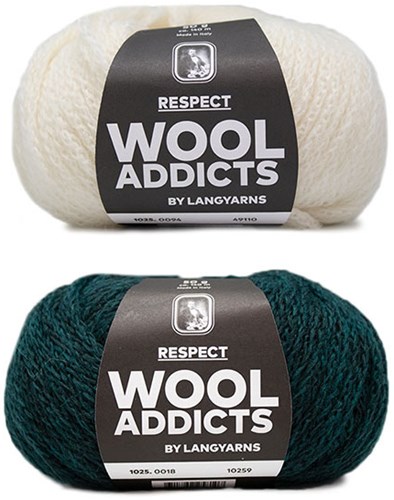 Wooladdicts Hidden Feelings Sweater Knit Kit 2 S Moss Mélange / Off-White
