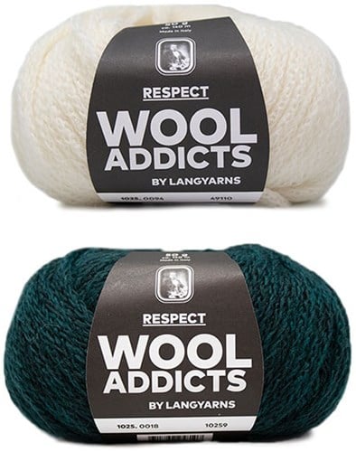 Wooladdicts Hidden Feelings Sweater Knit Kit 2 M Moss Mélange / Off-White