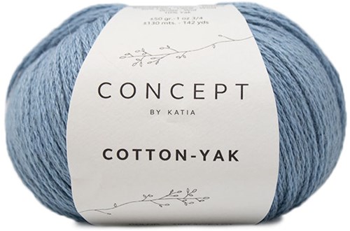 Cotton Yak Girls Sweater Knitting Kit 1 10 years Light Blue