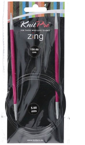 KnitPro Zing Circular Knitting Needles 150cm 5.00mm