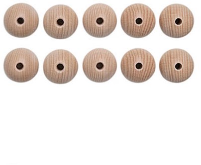 Wooden Beads Set 10 Pieces 15 mm