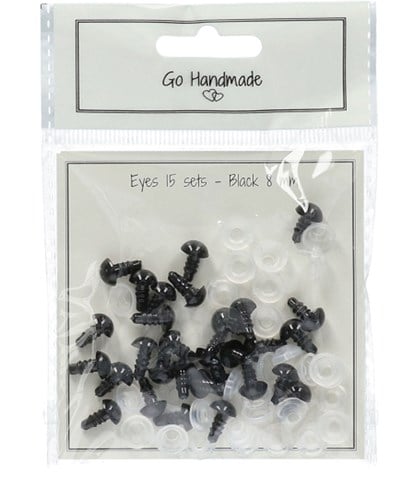 Go Handmade Safety Eyes Black 8mm (15 pieces)-2
