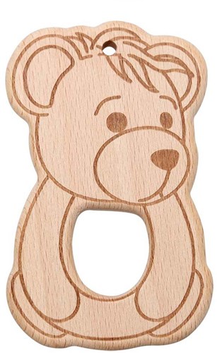 Go Handmade Wooden Animal Teether Teddy Bear