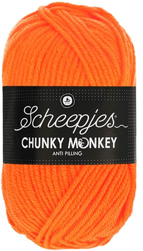 Scheepjes Chunky Monkey Aran 1256 Neon Orange 100g