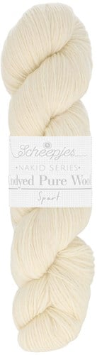 Scheepjes Nakid S. Undyed Pure Wool Sport 2 White