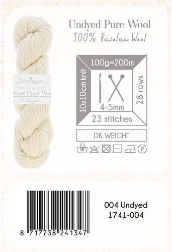Scheepjes Nakid S. Undyed Pure Wool DK  4 White-2