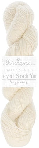 Scheepjes Nakid S. Undyed Sock Yarn Fingering 1 White
