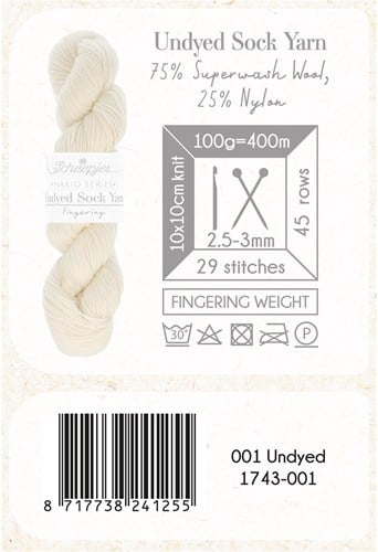 Scheepjes Nakid S. Undyed Sock Yarn Fingering 1 White-2