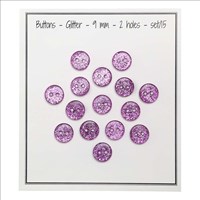 Go Handmade Glitter Buttons Pink 9mm (15 pieces)-2