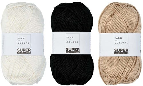 Yarn and Colors Black, White and Bright Comfy Cushion Knitting Kit 009 Limestone-3