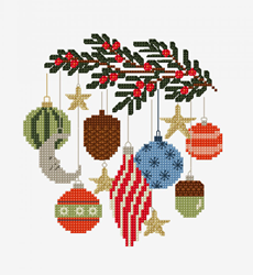 Embroidery Pattern Cross Stitch Christmas Baubles