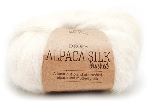 Drops Brushed Alpaca Silk Uni Colour 001 Off-white