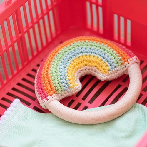 Yarnplaza Rainbow Teething Ring Crochet Kit 1 Pastel