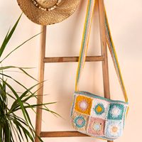 Crochet Kit Fashionable Granny Square bag  001 Pastel-2