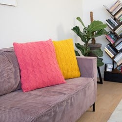 Crocheted Cable Cushion Crochet Kit