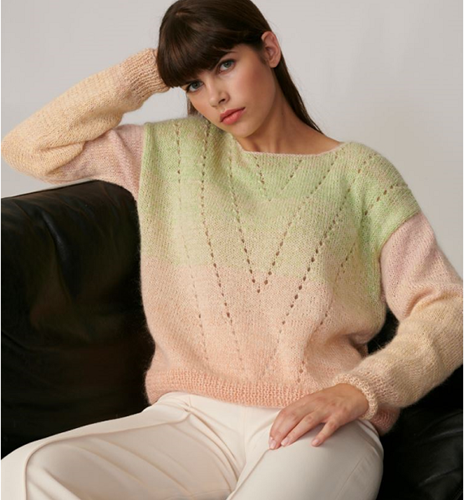 Knitting Pattern Creative Cotton Dégradé Lucky 8 Sweater