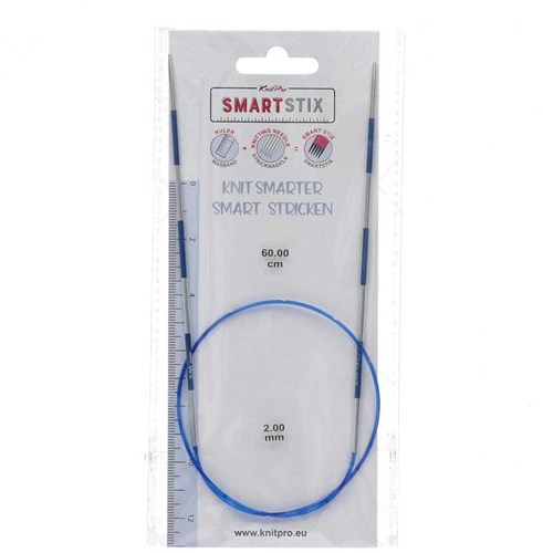 KnitPro Smartstix Fixed Circular Knitting Needles 60cm (Blue) 2.00 mm