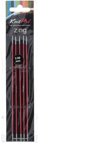 KnitPro Zing Double-Pointed Sock Needles 15cm 2.00 mm
