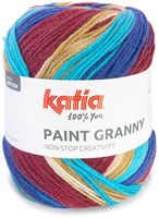 Katia Paint Granny 206 Burgundy red-Blue-Beige