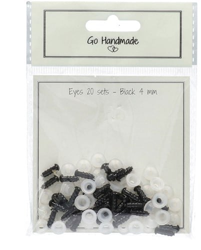 Go Handmade Safety Eyes Black 4mm (20 pieces)-2