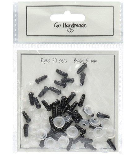 Safety Eyes Black 10 Pair 