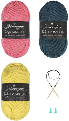 Scheepjes Beginner knitting kit Color block scarf-3