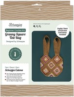 The Scheepjes Beginner crochet kit Granny square bag gold