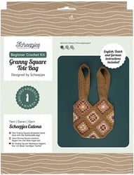 The Scheepjes Beginner crochet kit Granny square bag gold