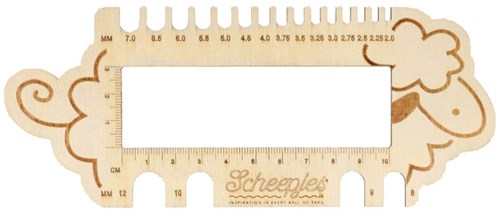 Scheepjes knitting and crochet hook gauge