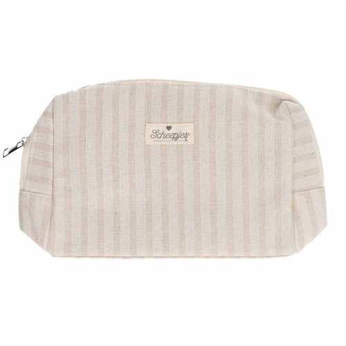 Scheepjes Project bag with zipper 24x16x8cm striped beige