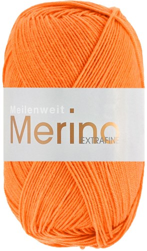 Lana Grossa Meilenweit 100 Merino Extra Fine Uni 2453 Orange