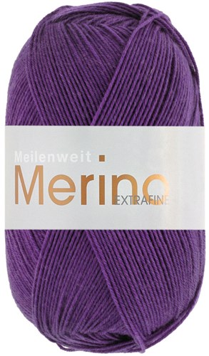 Lana Grossa Meilenweit 100 Merino Extra Fine Uni 2455 Dark Purple