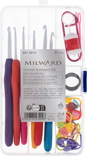 Milward haak-accessoireset haaknaalden & handige tools in box