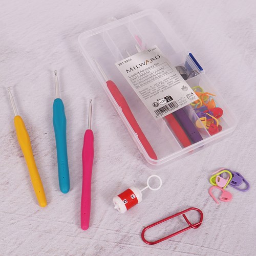 Milward haak-accessoireset haaknaalden & handige tools in box-3