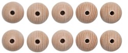 Wooden Beads Set 10 Pieces 25 mm