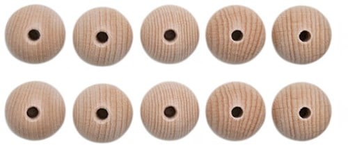 Wooden Beads Set 10 Pieces 25 mm