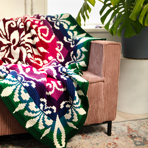 Blanket Fleur Crochet kit 003 Forest Fruit - With Digital Pattern