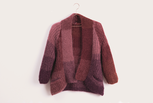 Essentials Super Kid Mohair Loves Silk Colourlove Cardigan Knitting Kit 1 36/42