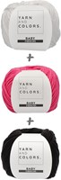 Yarn and Colors Black White and Bright Hat Crochet Kit 035 Girly Pink-2