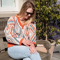 Colourful V-neck Sweater Crochet Kit-2
