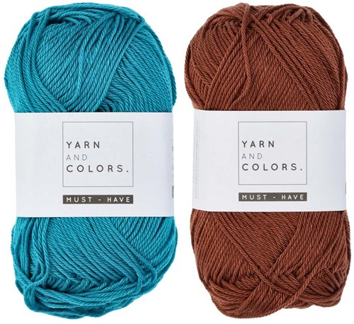 Yarn and Colors Must-Have Cushion Crochet Kit 2 Petroleum / Brownie-2