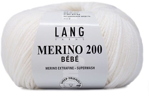 Lang Yarns Merino 200 Bebe 301 White